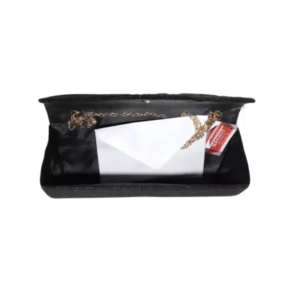 Geanta plic, pentru ocazii si petreceri, negru sclipitor, 27 x 11 cm, Magrot 20339 - imagine 3
