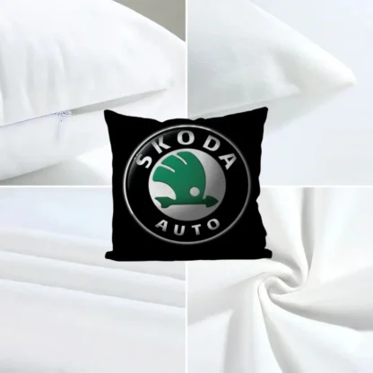 Perna cu imprimeu Skoda, fata detasabila si burduf 45 x 45 Magrot 20312 negru - imagine 5