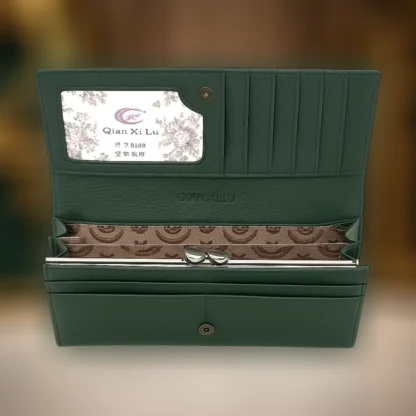 Portofel dama din piele naturala, verde pal, Magrot shop 25062 - imagine 2