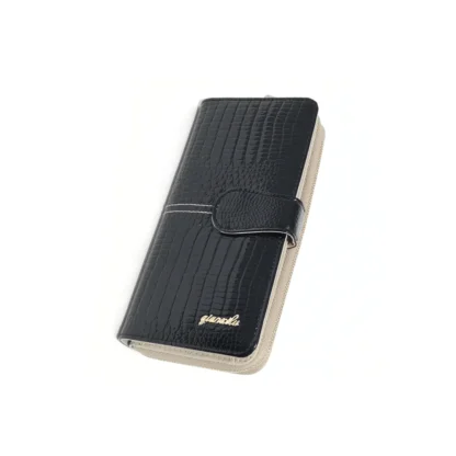 Portofel dama, negru din piele naturala lacuita Eleganță și Refinament cu Magrot 13758 - imagine 6