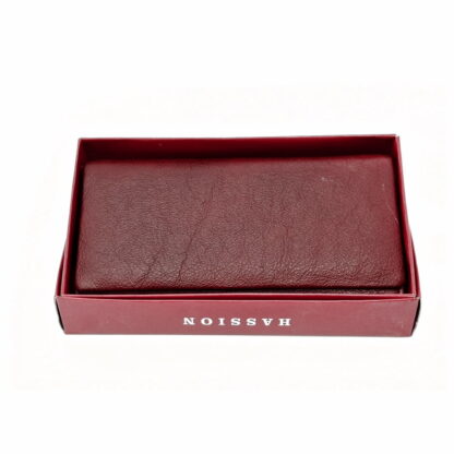 Portofel de dama, din piele naturala, visiniu, Hassion A01 purpleish-red - imagine 4