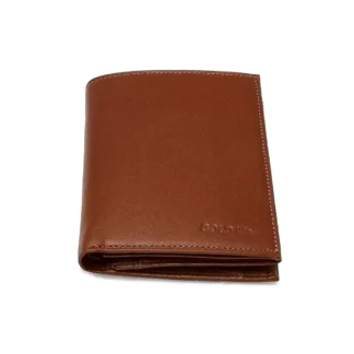 Portofel din piele naturala maro ocru, Gold Life, original Magrot fara capsa Gold Life 970