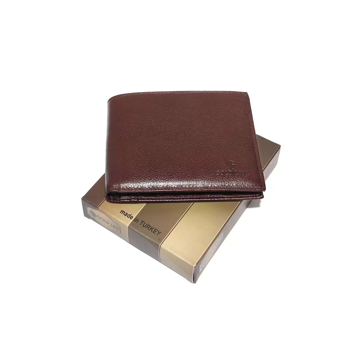 Portofel slim din piele naturala, maro brun, cu portdocument detasabil, Magrot 20199