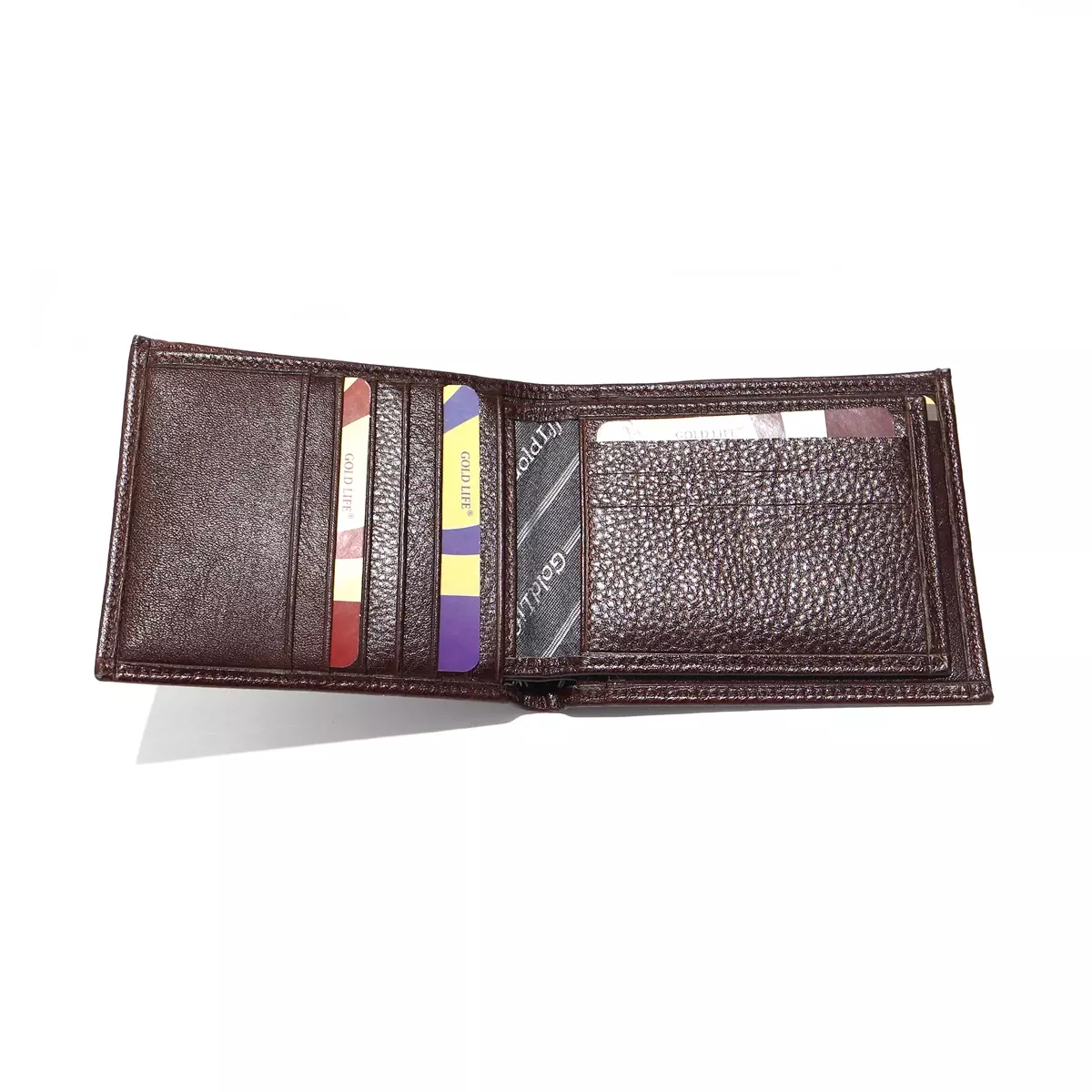 Portofel slim din piele naturala, maro brun, cu portdocument detasabil, Magrot 20199 - imagine 2